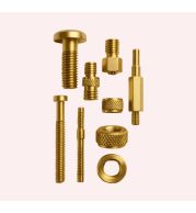 Threaded Brass Turned Parts and Fittings, High Precision Machined Components with Metric and Imperial Threads, Custom Brass Hardware for Industrial Assemblies
